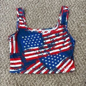 Patriotic Stars and Stripes Women's Crop Top